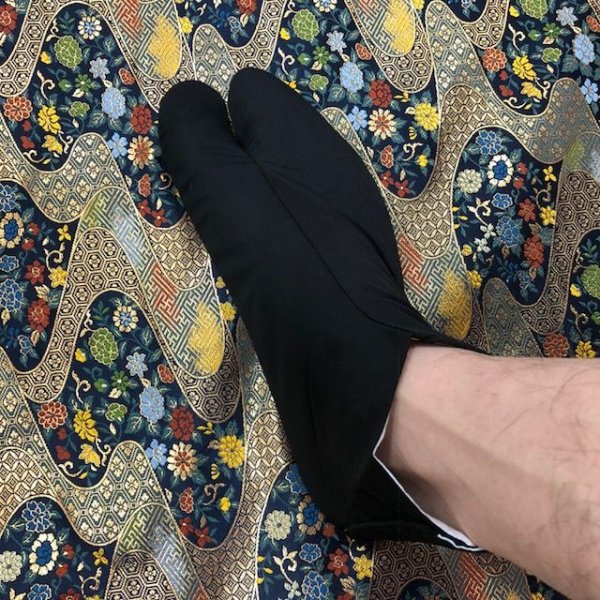 画像3: 祭りの使い捨て地下足袋（ゴム底）黒祭り足袋 (3)