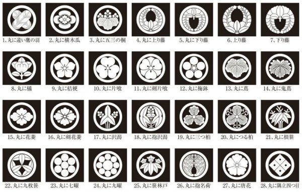 画像1: 【メール便送料込み】黒地用貼り紋（家紋シール）　６枚１組 (1)