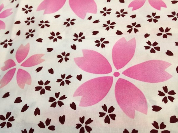 画像5: 鯉口シャツ【大桜/白系】 Ｓ・Ｍ・Ｌ・ＬＬ寸　大人用 男性女性兼用 白系 (5)