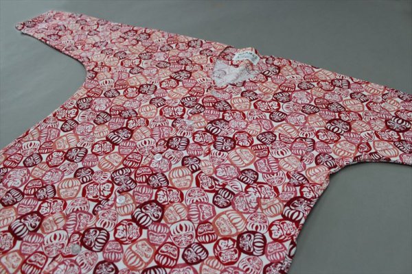 画像3: 鯉口シャツ【福だるま　紅白・ネオン】大人用 男性女性兼用 赤系 白系 黒系 (3)