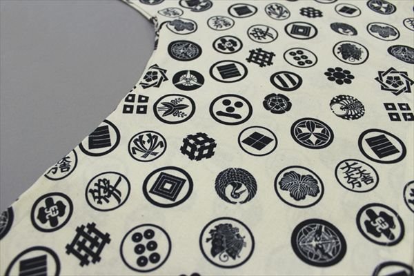 画像5: 鯉口シャツ【武将家紋づくし　生成り・エンジ・紺】 Ｓ・Ｍ・Ｌ・ＬＬ・３Ｌ寸　大人用 男性女性兼用 白系 赤系 青系 edo0445 edo0446 edo0447 (5)