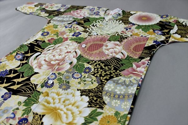 画像3: 鯉口シャツ【大菊　黒系・エンジ系】 Ｓ・Ｍ・Ｌ・ＬＬ寸　大人用 男性女性兼用 黒系 赤系 (3)