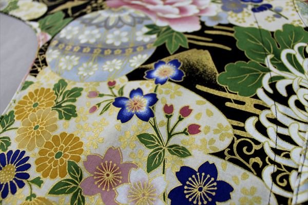 画像4: 鯉口シャツ【大菊　黒系・エンジ系】 Ｓ・Ｍ・Ｌ・ＬＬ寸　大人用 男性女性兼用 黒系 赤系 (4)