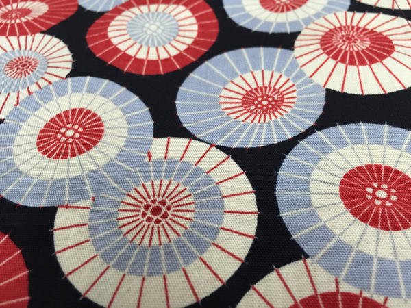 画像4: 鯉口シャツ【蛇の目傘　黒地・エンジ地】大人用 男性女性兼用 黒系 赤系 (4)