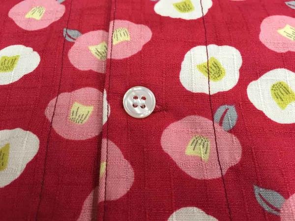 画像5: お取寄せ2〜3営業日 鯉口シャツ【椿/赤】大人用 男性女性兼用 赤系 (5)