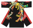 画像1: よさこい長半纏（男女兼用）【束ね熨斗】黒 (1)