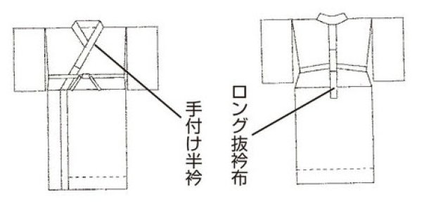 画像2: 胴抜き長襦袢(ワンピース式) 綸子(むじな菊柄) M・M丈長・L・L丈長 (2)