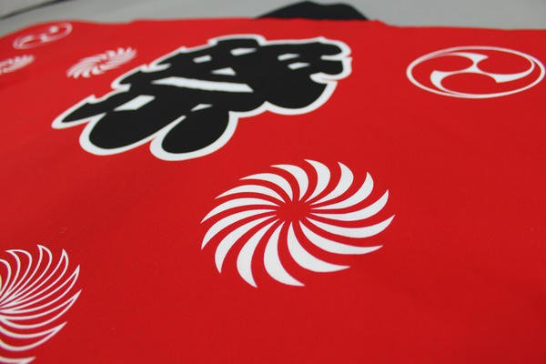 画像3: お祭り法被:半纏帯別売【市松に祭】赤 M・L寸 (3)