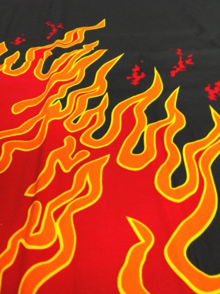 画像3: お祭り長半纏:半纏帯別売【炎】 黒・赤 (3)