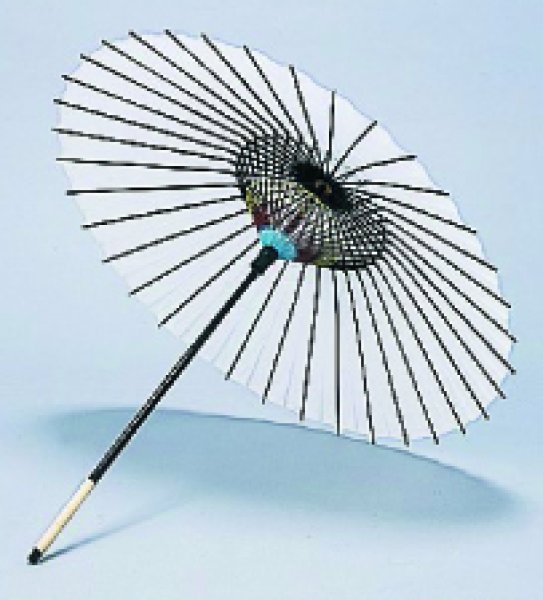 画像2: 稽古用 紙傘 ヒワ(二本継ぎ、傘袋付き)舞台小道具 (2)