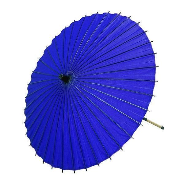 画像1: 稽古用　紙傘　紫（二本継ぎ、傘袋付き）舞台小道具 (1)
