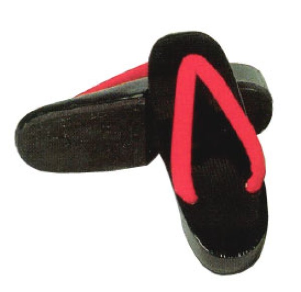 画像2: ゴム底下駄　鼻緒は選べる３色（赤鼻緒・黄鼻緒・緑鼻緒） s6061 s6062 s6063 (2)