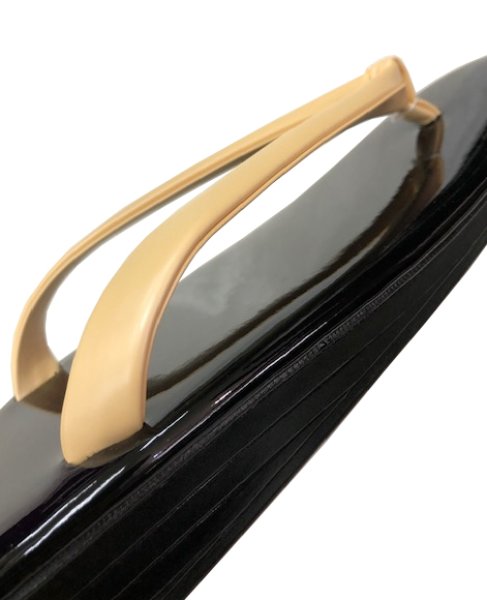 画像2: 【耐水草履（ウレタン底）】黒台にベージュ　Ｍ・Ｌ寸 (2)