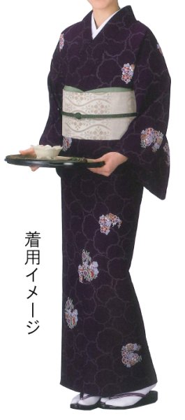 画像4: 【耐水草履(ウレタン底)】黒台にパープル M・L寸 (4)