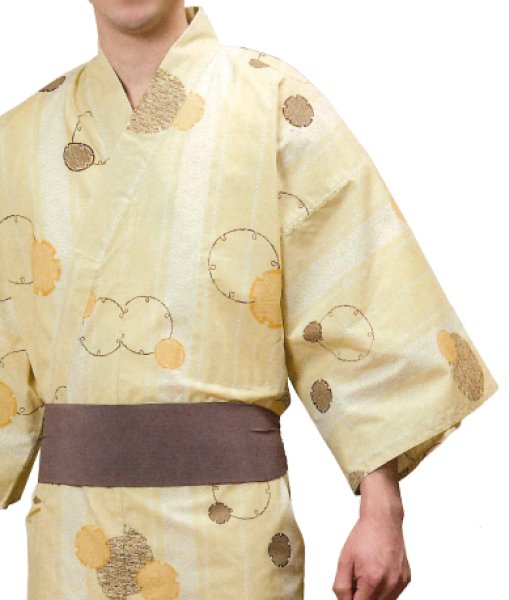 画像2: 【大人用男女兼用】旅館用仕立て上がり筒袖浴衣　小・中・大・特大・キング【雪化粧】 (2)