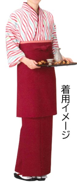 画像3: 和風スカート【エンジ】M・L寸 (3)