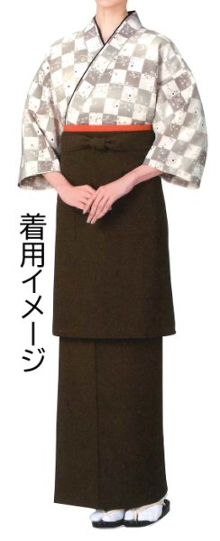 画像3: 和風スカート【こげ茶】M・L寸 (3)