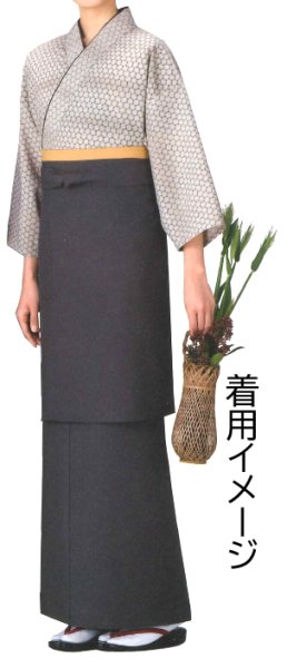 画像4: 本手染め作務衣・上着【七宝・グレー】M・L・LL寸 (4)