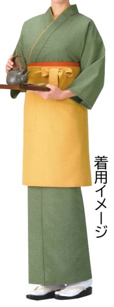 画像4: 作務衣・上着【麻の葉・抹茶】M・L寸 (4)