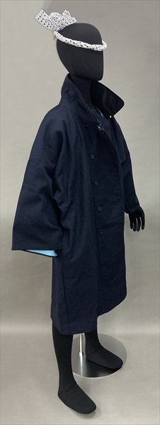 画像4: 半纏コート【藍染め 刺子】裏地：あさぎ色　綿１００％ (4)