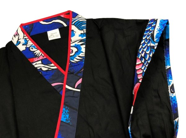 画像3: お祭り袖なし法被:半纏帯別売 黒 (3)