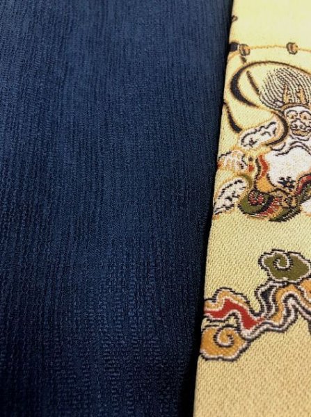 画像4: 陣羽織（丈長）　風神雷神/紺 (4)