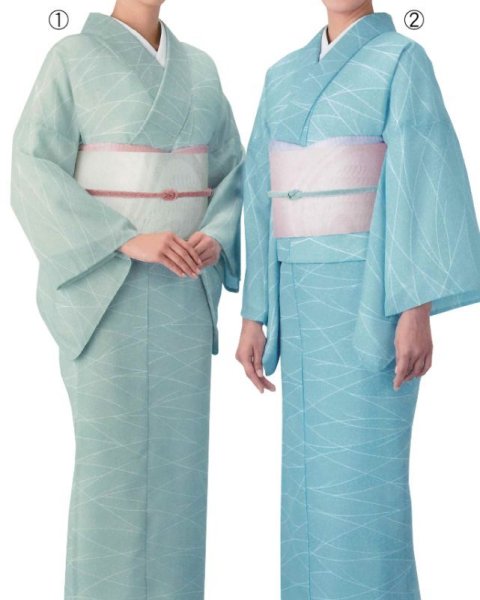 画像1: 【夏用　女仕立】駒絽着物　雲重ね【受注生産品】 (1)