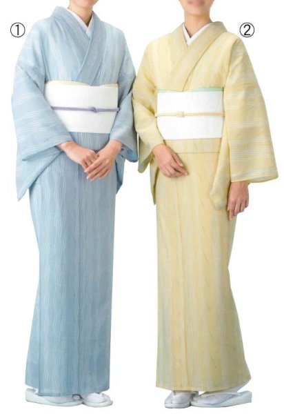 画像1: 【夏用　女仕立】紗紬着物　清流【受注生産品】 (1)