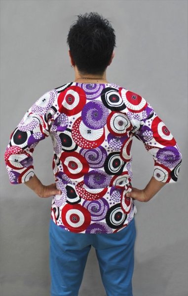 画像10: 鯉口シャツ【和柄尽くし/白地系】大人用 男性女性兼用 白系 (10)