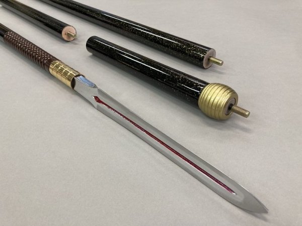 画像2: 槍 (4本継ぎ) 舞台用 全長約198cm (2)