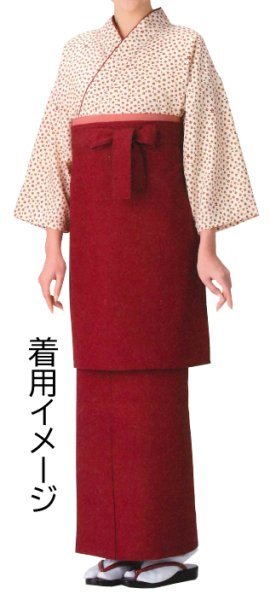 画像7: 作務衣・上着【姫桜・エンジ】M・L寸 (7)