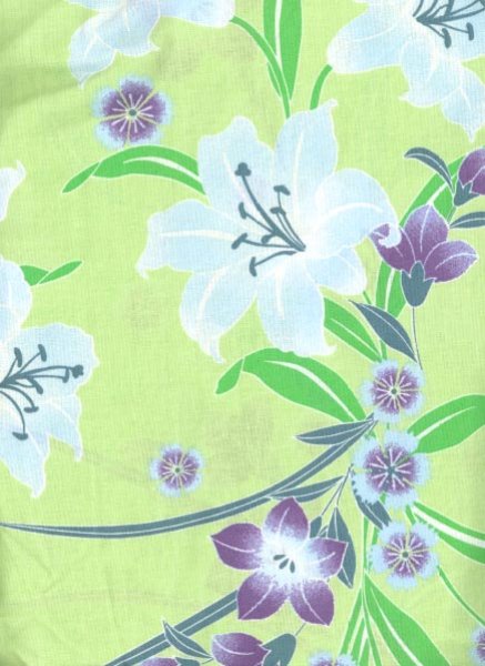 画像4: 【女性用柄】旅館用仕立て上がり人形袖浴衣 S・M・L・LL【ゆり】 (4)