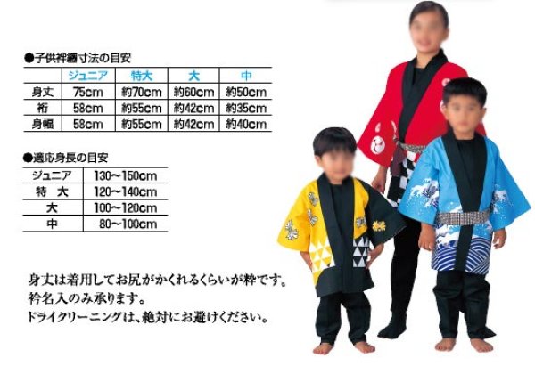 画像3: 子ども用お祭り法被　【市松・三つ巴・獅子毛に祭】　赤 (3)