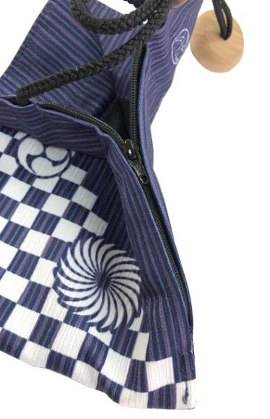 画像4: ファスナー付巾着 【市松・獅子毛・三ッ巴】 (4)