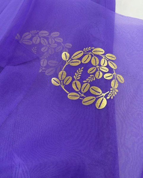 画像3: かつぎ 箔加工 紫(かつぎ仕立/掛け仕立) (3)