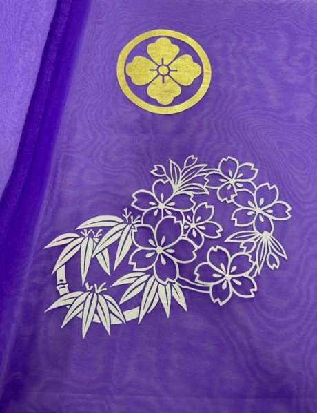 画像2: かつぎ 箔加工 紫(かつぎ仕立/掛け仕立) (2)
