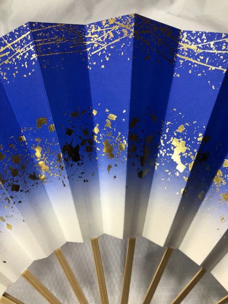 画像13: 舞扇 白竹骨 9寸5分(約28.8cm) 天地小石 扇子箱なし (13)