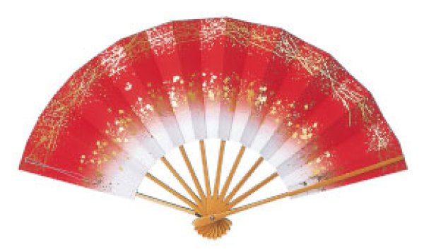 画像10: 舞扇 白竹骨 9寸5分(約28.8cm) 天地小石 扇子箱なし (10)