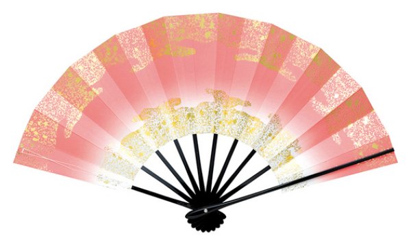 画像7: 舞扇  黒塗骨 9寸5分(約28.8cm)天地雲砂子 扇子箱なし 69101 69102 69103 69104 69105 69106 (7)