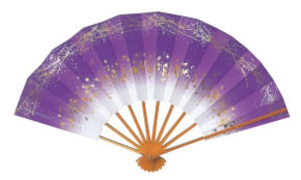 画像4: 舞扇 白竹骨 9寸5分(約28.8cm) 天地小石 扇子箱なし (4)