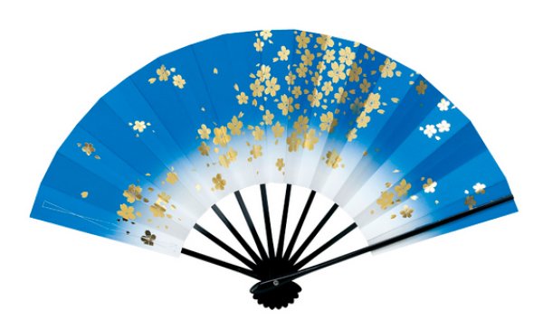 画像3: 舞扇 黒塗骨 9寸5分(約28.8cm) 桜 扇子箱なし 69087 69088 69089 (3)