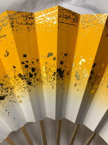 画像7: 舞扇 白竹骨 9寸5分(約28.8cm) 天地小石 扇子箱なし (7)