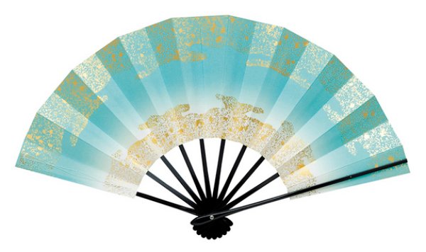 画像6: 舞扇  黒塗骨 9寸5分(約28.8cm)天地雲砂子 扇子箱なし 69101 69102 69103 69104 69105 69106 (6)