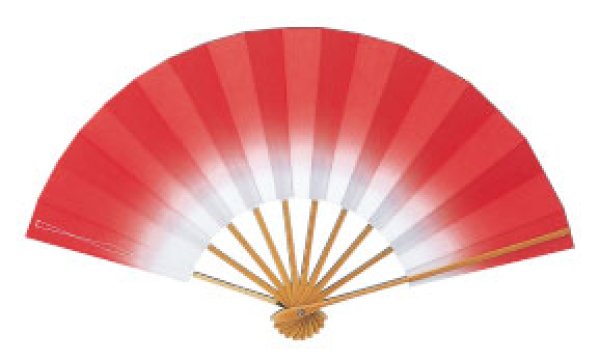 画像8: 舞扇 白竹骨 9寸5分(約28.8cm) あけぼの 扇子箱なし (8)