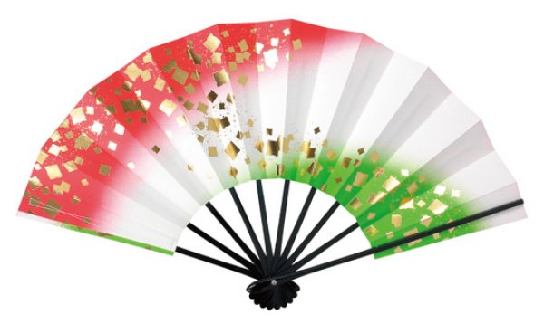 画像3: 舞扇 黒塗骨 9寸5分(約28.8cm) 小石 扇子箱なし (3)