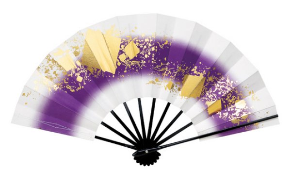 画像3: 舞扇 黒塗骨 9寸5分(約28.8cm) 色紙ちらし 扇子箱なし 69085 69086 (3)
