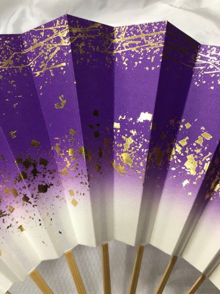 画像5: 舞扇 白竹骨 9寸5分(約28.8cm) 天地小石 扇子箱なし (5)