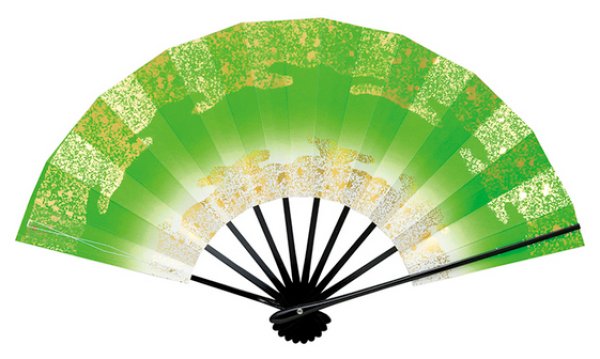 画像5: 舞扇  黒塗骨 9寸5分(約28.8cm)天地雲砂子 扇子箱なし 69101 69102 69103 69104 69105 69106 (5)