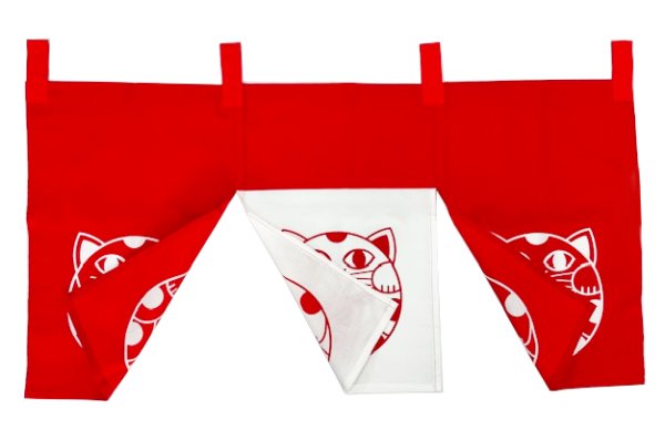 画像7: 紅白のれん　【福助人形　招福猫　達磨】 　幅９０ｃｍ・長さ４５ｃｍ　s7088 s7089 s7090 (7)