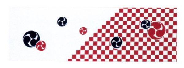 画像3: プリント手拭い 【市松・三つ巴】100cm(1本単位) (3)